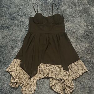 American Eagle Outfitters Black and Cream Dress